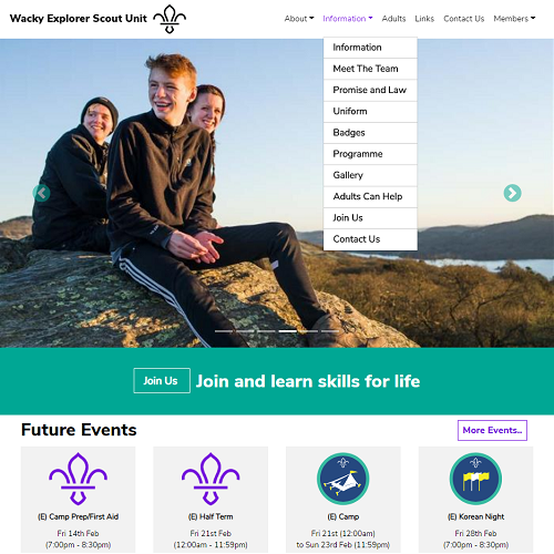 Single Explorer Scout Unit Website